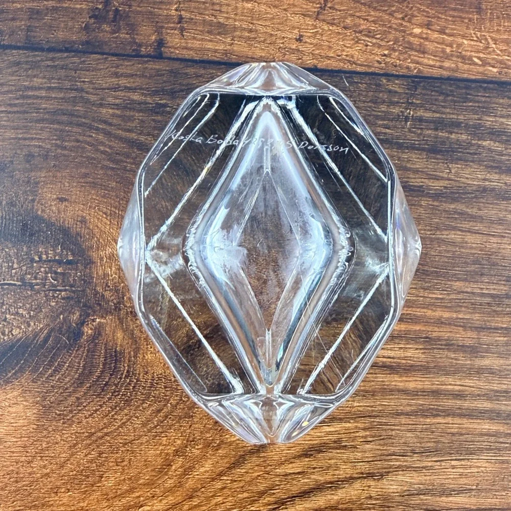 Kosta Boda Sigurd Persson Crystal Vase Signed Swedish Scandinavian Modern